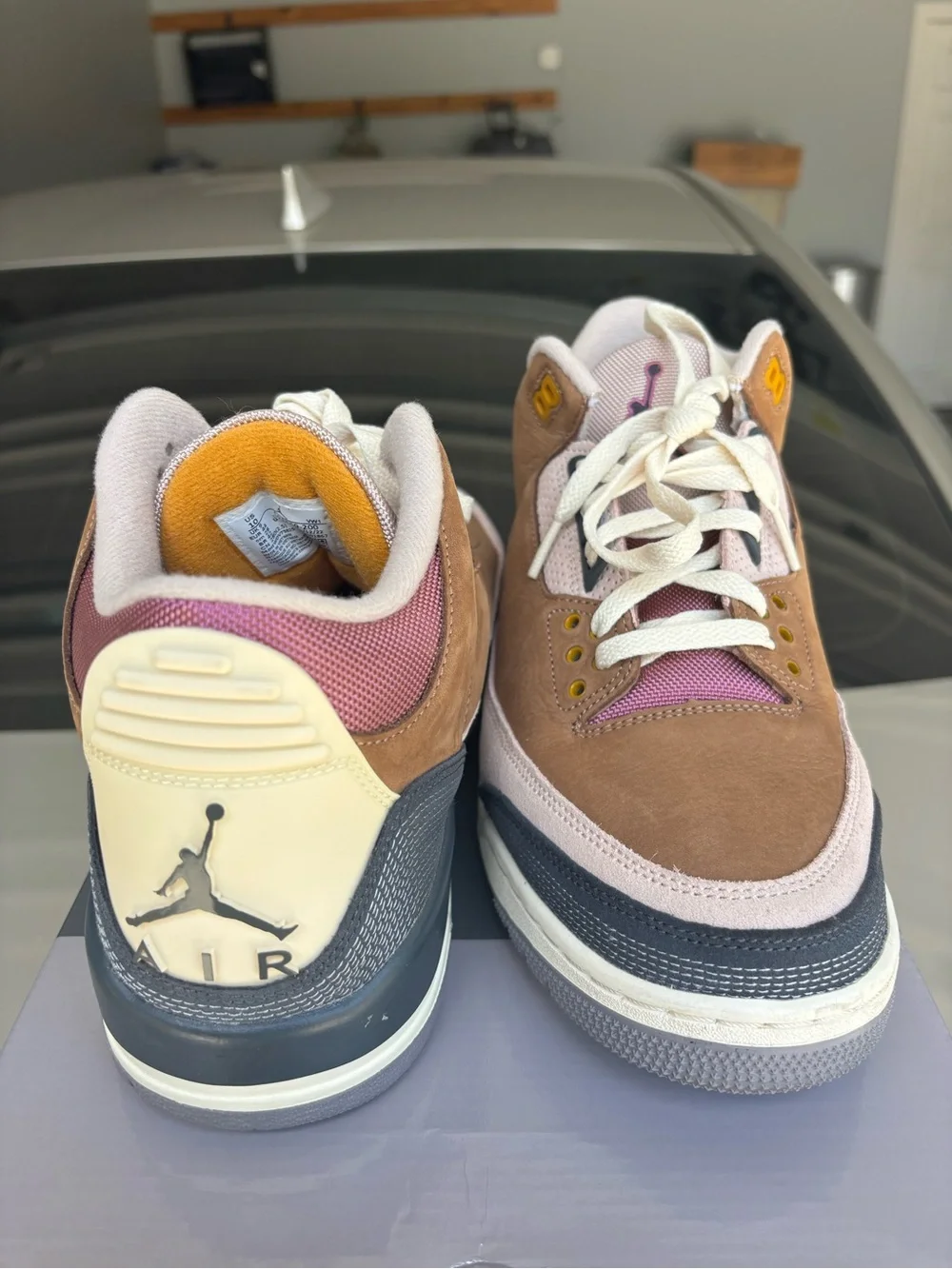 Jordan men’s Brown and Pink Suede Sneakers